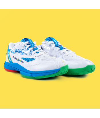 Victor x Crayon Shin Chan Junior Badminton Shoes A39JRCS AF (White /Blue) Véritable concentré