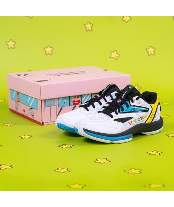 Victor x Crayon Shin Chan Junior Court Shoes A39JRCS AC (White/Black) pas cheres