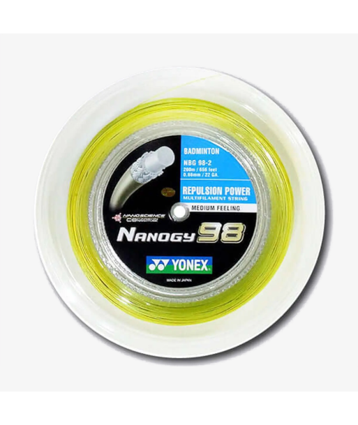 Yonex Nanogy 98 200m Badminton String (Yellow) les ctes