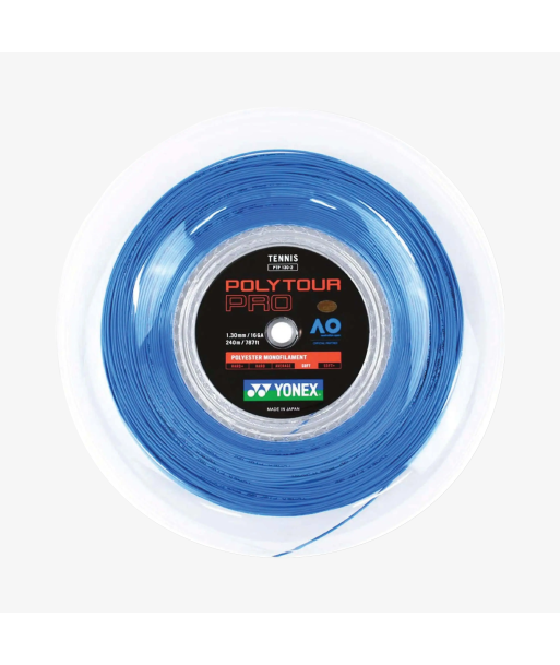 Yonex Polytour Pro 130 / 16 200m Tennis String Reel (Blue) du meilleur 