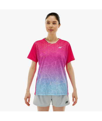 Yonex Women's Crew Neck Tournament Shirts 20814 (Bright Pink) Dans la société mordern