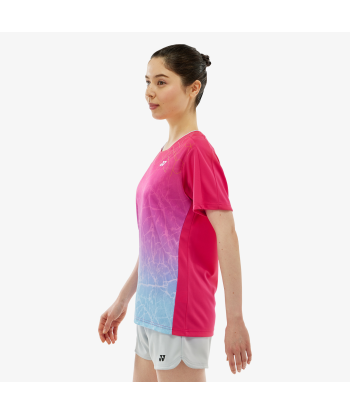 Yonex Women's Crew Neck Tournament Shirts 20814 (Bright Pink) Dans la société mordern