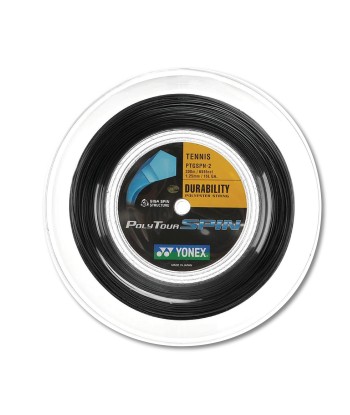 Yonex Polytour Spin 125 / 16L 200m Tennis String Reel (Black) Amélioration de cerveau avec