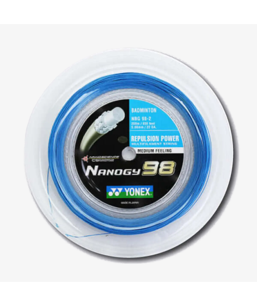 Yonex Nanogy 98 200m Badminton String (Blue) rembourrage situé sous