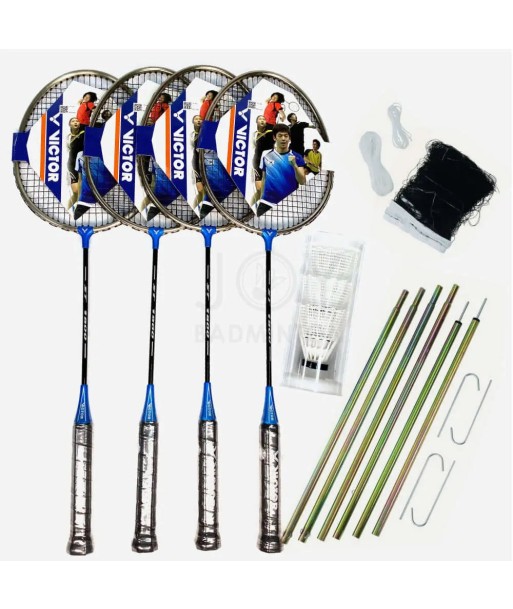 VICTOR 4-player Portable Outdoor Leisure Badminton Combo Set store