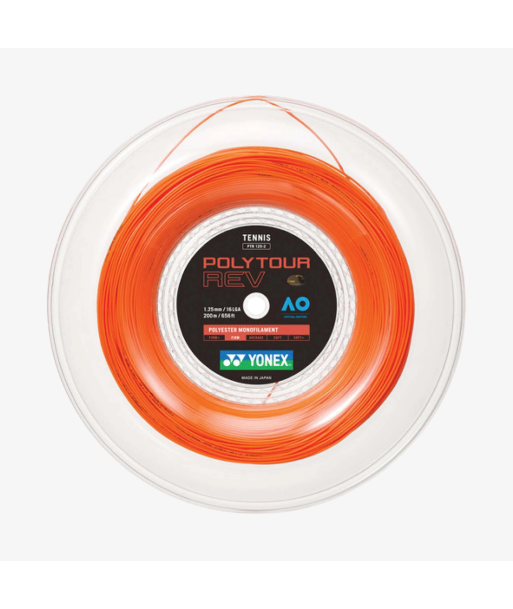 Yonex Polytour Rev 125 / 16L 200m Tennis String Reel (Bright Orange) les ctes