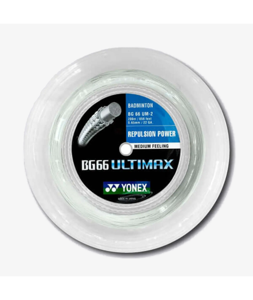 Yonex BG 66 Ultimax 200m Badminton String (Metallic White) Fin de série