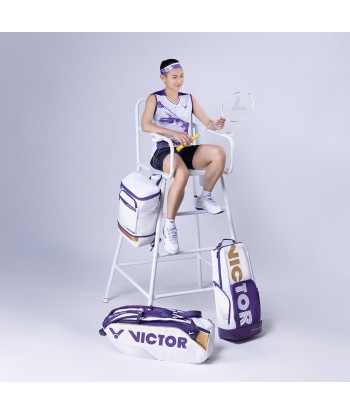 Victor Tai Tzu Ying Collection Badminton Tennis Racket Long Backpack BR3825TTY-AJ (White) solde