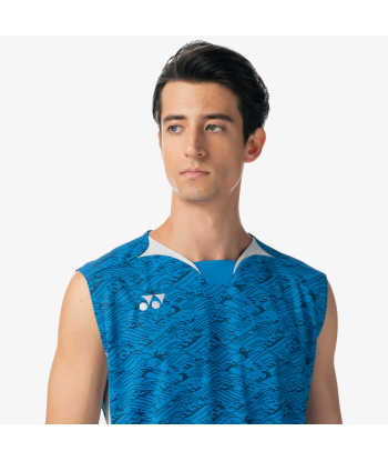 Yonex Men's Very Cool Dry Sleeveless Tournament Shirts 10614 (Blue) rembourrage situé sous