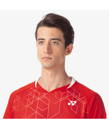 Yonex Men's Crew Neck Shirt 10602 (Sunset Red) paiement sécurisé