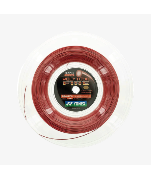 Yonex Polytour Fire 125 / 16L 200m Tennis String Reel (Red) en ligne des produits 