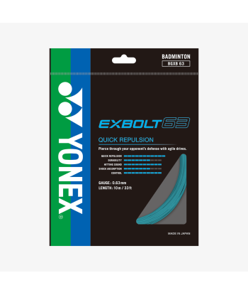 Yonex Exbolt 63 200m Badminton String (Mint) Par le système avancé 