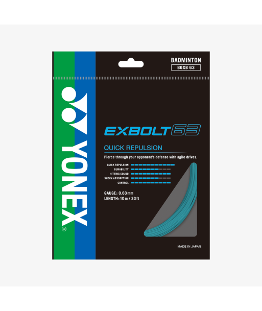 Yonex Exbolt 63 200m Badminton String (Mint) Par le système avancé 