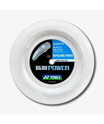 Yonex BG 80 Power 200m Badminton String (White) À commander