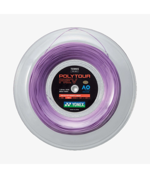 Yonex Polytour Rev 130 / 16 200m Tennis String Reel (Purple) pas cheres