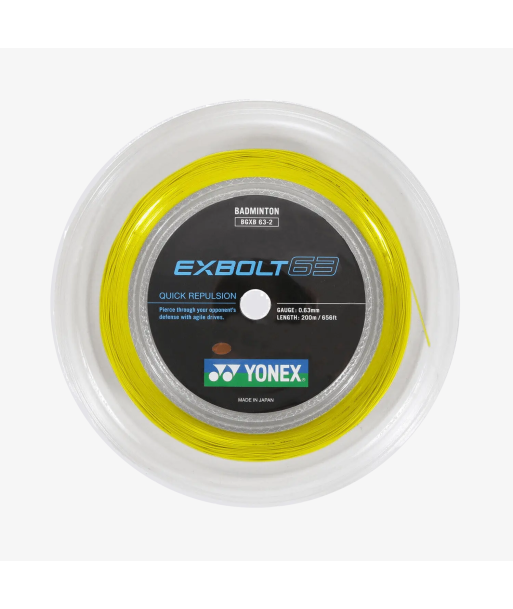 Yonex Exbolt 63 200m Badminton String (Yellow) Par le système avancé 